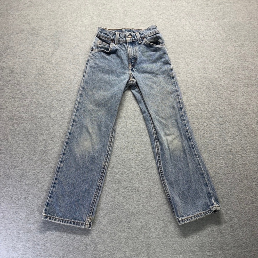 Vintage Levis Orange Tab Jeans Boys 9 Slim Blue Straight Leg Distressed Denim